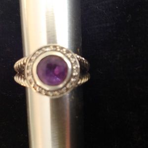 Amythest and diamond ring